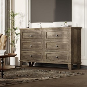 3/6/7 Drawer Dresser,  Wooden Storage Chest with Exquisite Metal Handles, Large Drawer Organizer for Bedroom, Living Room - 1 of 4