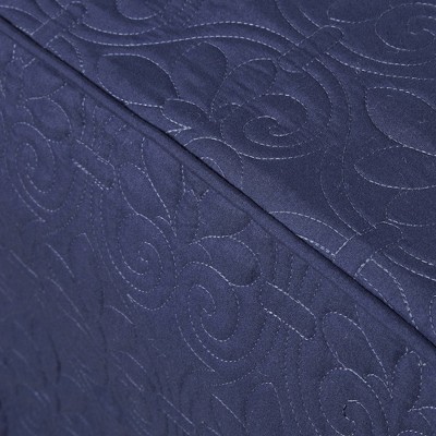 Navy Microfiber Queen Bedspread Set with Shams