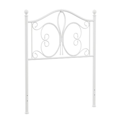 Twin Ruby Headboard White - Hillsdale Furniture: Elegant Fleur de Lis, Metal Frame Mounted, Airy Design