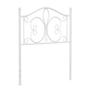 Twin Ruby Headboard White - Hillsdale Furniture: Elegant Fleur de Lis, Metal Frame Mounted, Airy Design - 1 of 4
