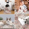 Washable Vintage Oriental Rug Non Slip Low Pile Rug Soft Throw Floor Cover Retro Foldable Indoor Carpet for Living Room Bedroom Playroom Nursery - 4 of 4