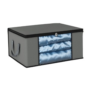 Unique Bargain Foldable Fabric Blanket Clothing Storage Bags 19.69"x13.78"x10.83" - 1 of 4