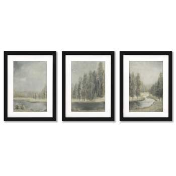 (Set of 3) Landscape Trio by Danhui Nai Framed Triptych Wall Art Set - Americanflat