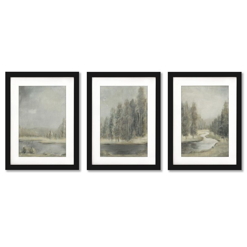 (Set of 3) Landscape Trio by Danhui Nai Framed Triptych Wall Art Set - Americanflat, 1 of 5