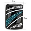 Slickblue Contemporary Geometric Ring with Blue Zircon Synthetic Crystal, IP Black Stainless Steel, Women's size 5–10 - 2 of 4