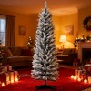 Racxily Slim Snow Flocked Christmas Tree, Realistic Artificial Pencil Tree for Holiday Decor - 3 of 4