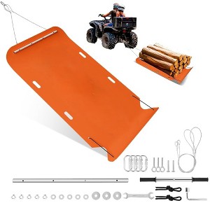 Yard Drag Sled, 47'' x 110'', 2500Lbs Heavy Duty Utility Sled, 1/8" HDPE Drag Glider with Ropes & Pull Cable - 1 of 4
