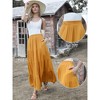 INSPIRE CHIC Women's Boho Flowy Flared Ruffle Summer Casual Tiered Elastic Waist A-Line Maxi Skirts - 2 of 4