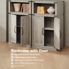 5-Shelf Bookcase with Storage Cabinet, Rustic Farmhouse Wooden Bookshelf with Doors, Freestanding 5-Tier Display Cabinet for Living Room - 3 of 4