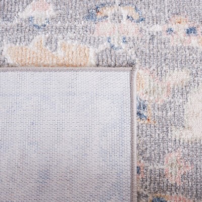 Blair 6'7" Square Gray Synthetic Washable Area Rug