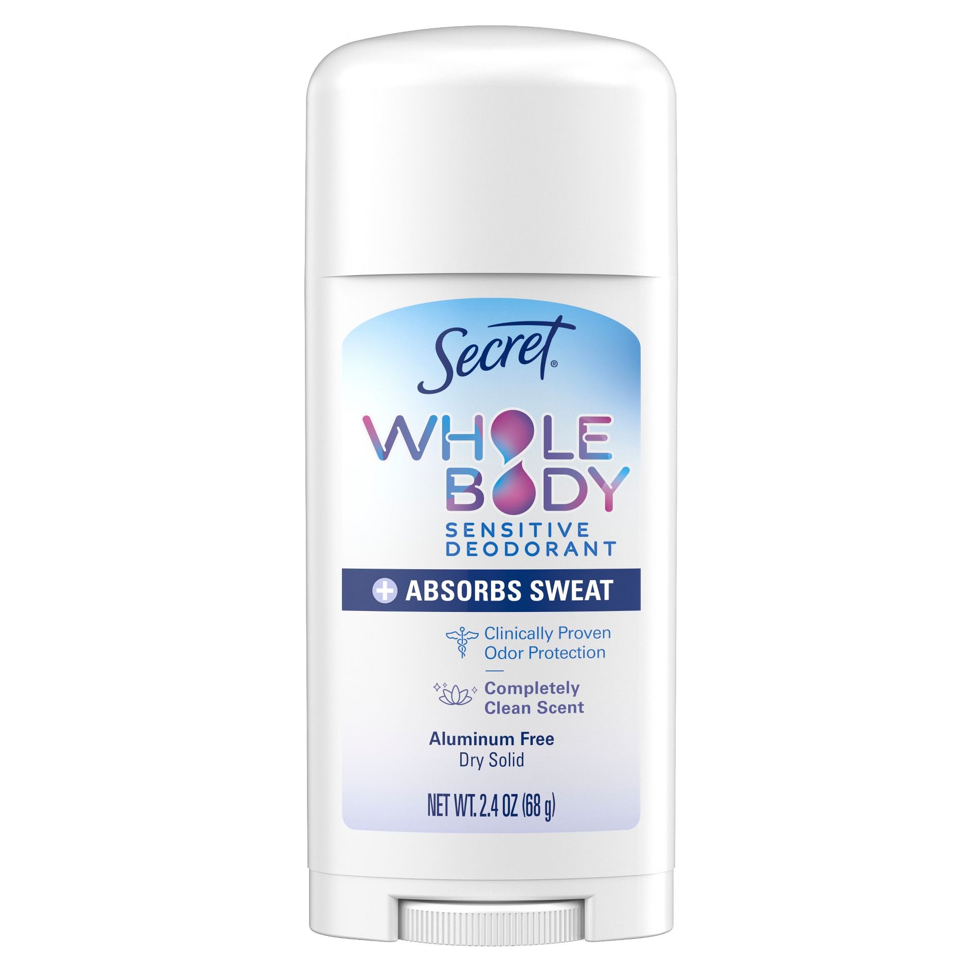 Secret Dry Feel Whole Body Deodorant - Completely Clean - 2.4oz