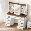 Vanity Desk with Mirror and Adjustable Lights, Makeup Vanity Desk with Drawers, Built-in Power Outlet & USB, Makeup Table for Bedroom - 3 of 4