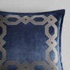 Gracie Mills Mallor Geometric Embroidered Velvet European Pillow Sham - 2 of 4