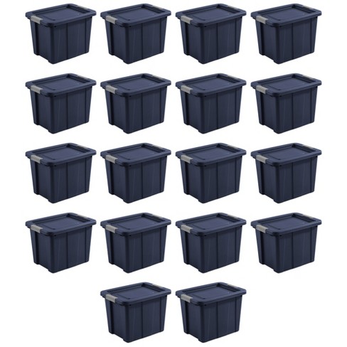 NEW !Sterilite 30 Gallon Latching Tuff1 Tote Plastic, Dark store Indigo, Set of 4