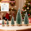 Mini Christmas Tree with Lights, Desktop Miniature Pine Tree Xmas Holiday Decor, with Wooden Base, 5 Pcs with Light - 2 of 4