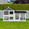 Gulches Removable Tray Ramp wooden outdoor rabbit hutch with running cage - 2 of 4