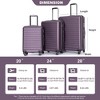 3 Piece Expandable Luggage Set,Hardshell Luggage Sets with Spinner Wheels & TSA Lock,Lightweight Carry on Suitcase Purple - 2 of 4