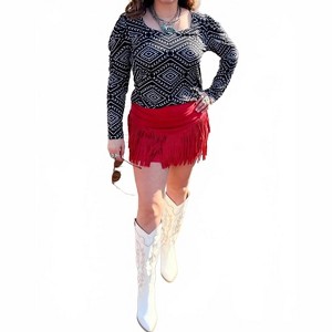 Women's Aztec Babe Bubble Sleeves Top - Sterling Kreek - 1 of 2
