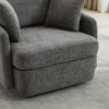 Gulches 40.55"W Oversized 360° Swivel Accent Chair - Charcoal Chenille Round Sofa with 2 Throw Pillows, Cozy Club Chair - 3 of 4