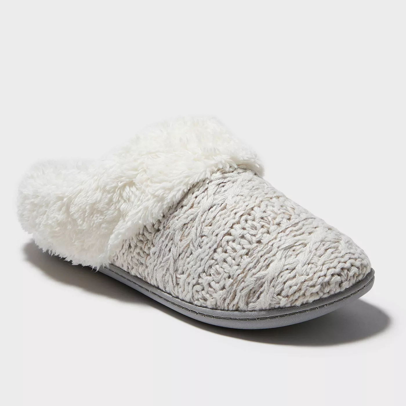 Women's dluxe by dearfoams Carol Slide Slippers - Oatmeal - image 1 of 4