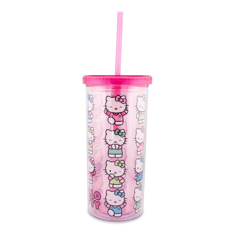 Silver Buffalo Sanrio Hello Kitty Expressions Carnival Cup With Lid and Straw | Holds 20 Ounces, 2 of 10