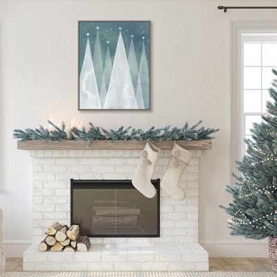 Grace Popp Modern Evergreen Trees Canvas Print in Float Frame