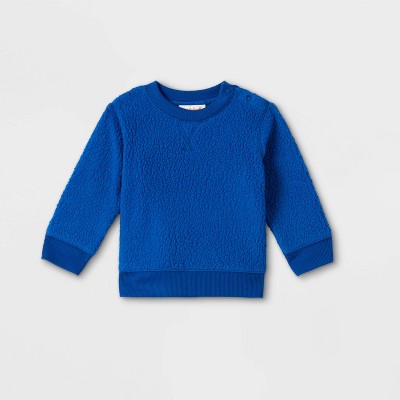 Baby Fleece Pullover Sweatshirt - Cat & Jack™ Blue 3-6M