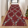 Christmas Runner Rug 2x6 Washable Christmas Kitchen Rugs Modern Geometric Area,Red - 3 of 4