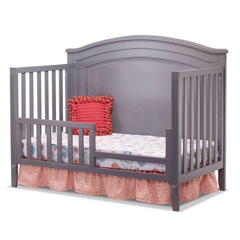 Sorelle Berkley Round Top Panel Standard Full-Sized Crib Gray, 3 of 5