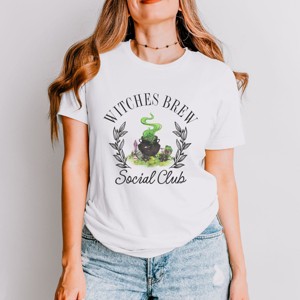 Simply Sage Market Witches Brew Social Club Short Sleeve Tee - S - White - 1 of 4