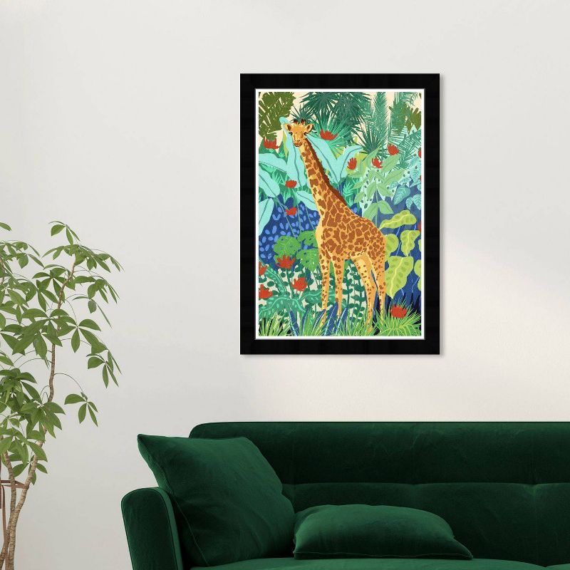 15&#34; x 21&#34; Contemporary Colorful Giraffe Framed Wall Art Print Green - Wynwood Studio, 4 of 8