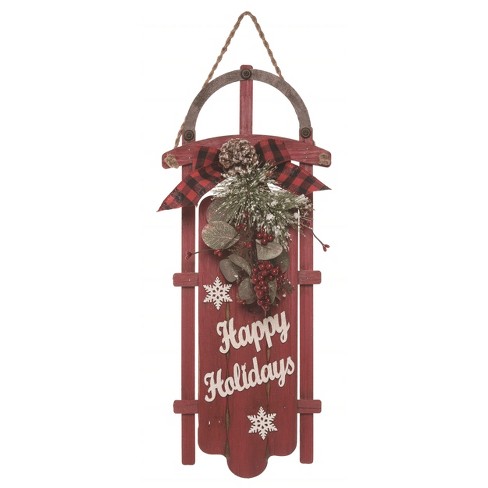 Transpac Floral Multicolored Christmas Floral Sleigh Decor : Target