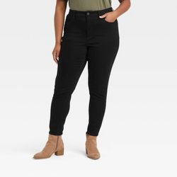 Women's Plus Size High-Rise Skinny Jeans - Universal Thread™ Black 26W