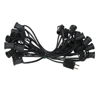 Northlight Commercial Grade C9 Christmas Light Socket Set - 25' - Black Wire