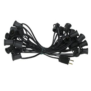 Northlight Commercial Grade C9 Christmas Light Socket Set - 25' - Black Wire - 1 of 3