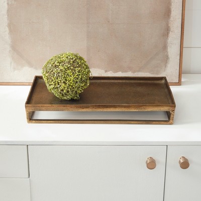 Cabot Antique Brass Cast Aluminum Decorative Tray