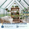 Coucheta 6x7ft Greenhouse Collection - Aluminum-Framed Polycarbonate with Roof Vent & Lockable Door, Heavy Duty for Backyard, Green & Silver - 3 of 4