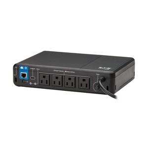 Tripp Lite 300-Watt Standby Cloud-Connected Desktop UPS with Remote Monitoring, 4 Outlets, 5-Ft. Cord, BC600RNC in Black - 1 of 4