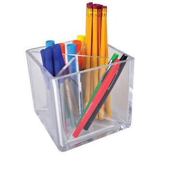 Azar Displays Cube Pencil Holder with Divider 5"W x 5"D x 5"H