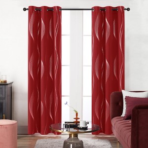 Deconovo Silver Wave Room Darkening Grommet Curtains (2 Panels) - 1 of 4