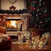 LuxenHome Reindeer and Sleigh Lighted Holiday Decoration Set Brown - 2 of 4