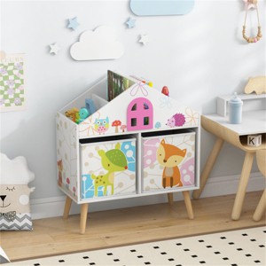 KTMBDW Kids Bookshelf and Toy Organizer, Kids Bookcase for Children Room, Playroom, Nursery, White - 1 of 4