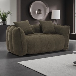 Chenille 2-Seater Beanbag Chair with Soft Foam Core - 1 of 4