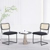 KTMBDW Kitchen Dining Chairs Set of 2/4,Mid-Century Modern Chair Armless Mesh Backrest Cane Rattan Chairs for Home Dining Room - 2 of 4
