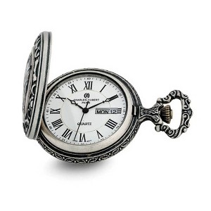 Black Bow Jewelry Charles Hubert Antique Chrome Finish Horse Pocket Watch - 1 of 4