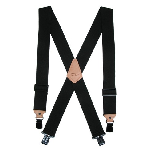 MENDENG Black Suspenders for Men Heavy Duty Clips X Back Adjustable Work  Braces at  Men's Clothing store