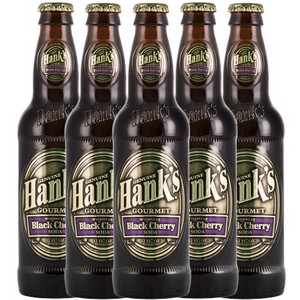 Hank's Genuine Gourmet Black Cherry Soda, 12 fl oz Bottles – Premium Craft Soda with Bold, Creamy Flavor – Made with Wishniak Cherries, Pack of 5 - 1 of 1