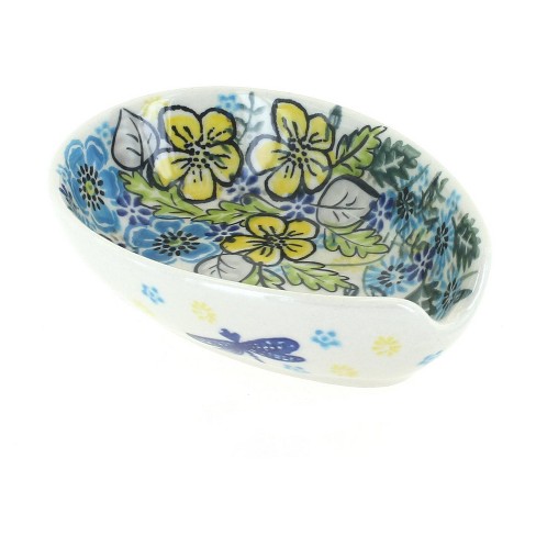 Blue Rose Polish Pottery 89 Vena Small Spoon Rest - image 1 of 1