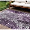 Eggplant Purple And Lavender Abstract Washable Indoor Outdoor Area Rug - 2 of 4