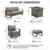 4 Pieces Patio Furniture Set with 41" Propane Fire Pit Table, Deep Seating Wicker Sofa Couch with Swivel Glider Chairs Set Patio Conversation Set - 3 of 4